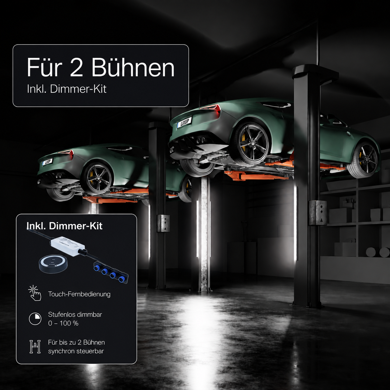 2x Hebebühnenlicht Professional | inkl. Dimmer-Kit | LixUp®